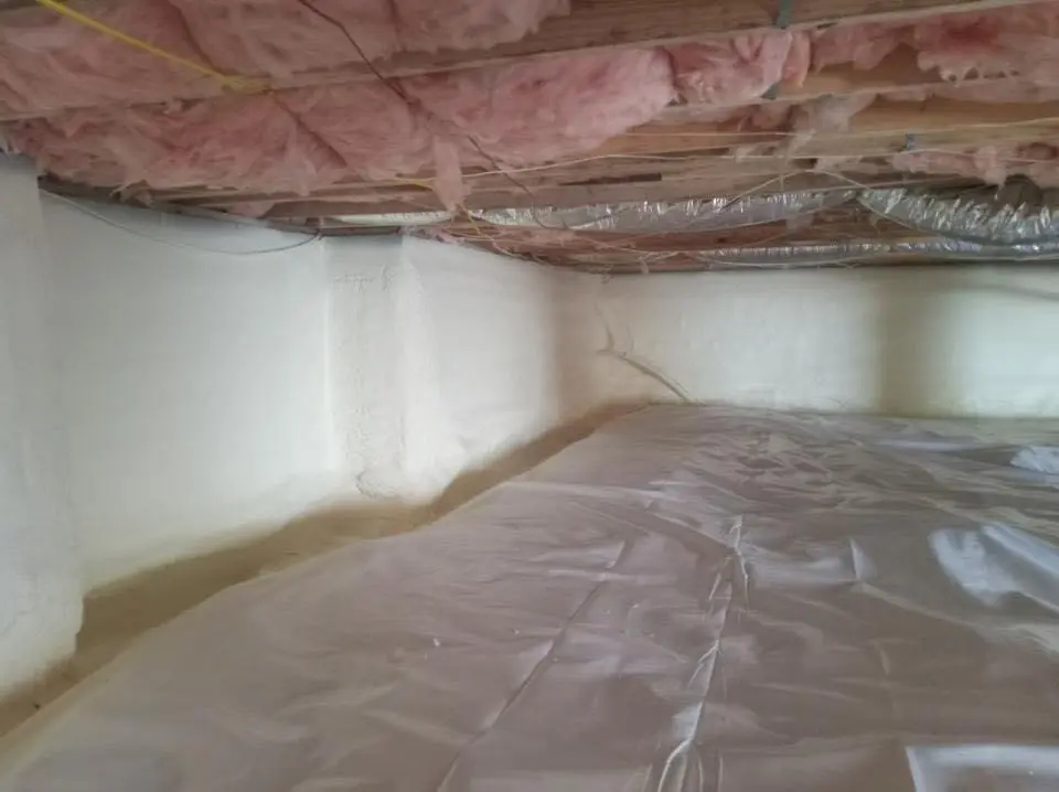 Crawl space encapsulation with closed-cell spray foam for Metal Roof Coating in Burlington